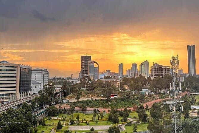 addis ababa skyline sunset