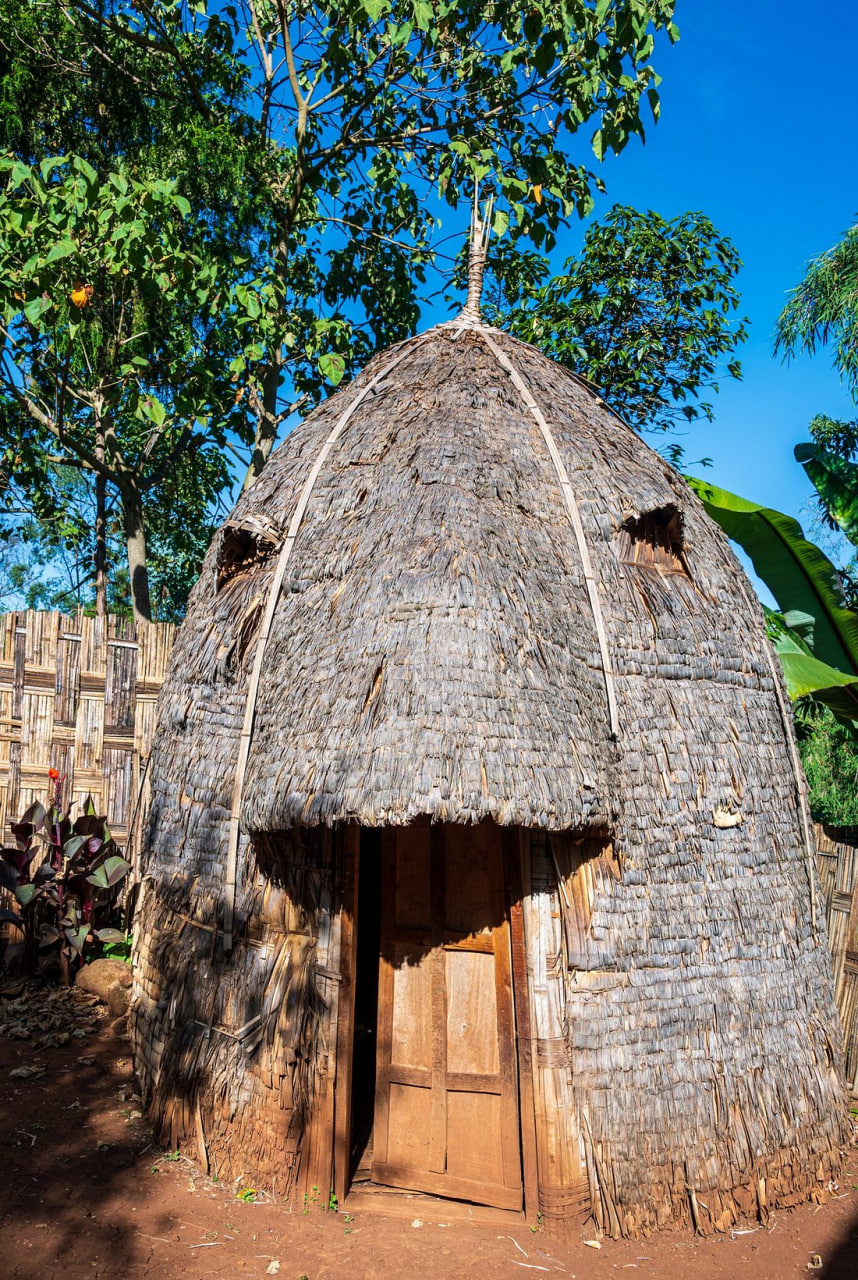 Traditional Dorze beehive-shaped bamboo house with thatched roof, southern Ethiopia