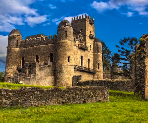 Fasil Ghebbi royal castle complex in Gondar, Ethiopia